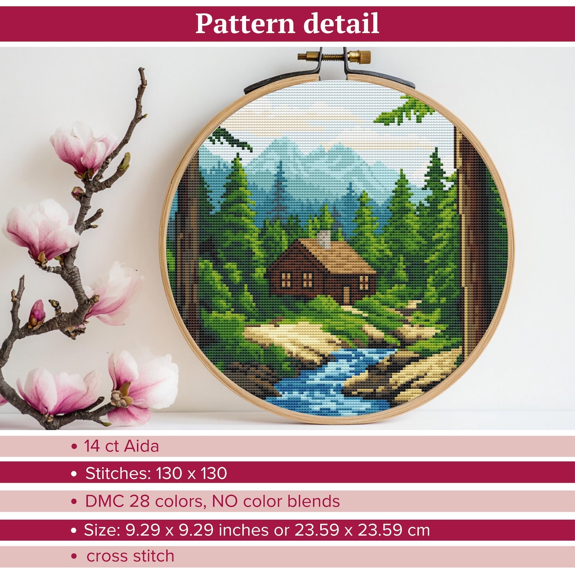 House in the Forest Cross Stitch Pattern, Hand Embroidery, PDF File ...