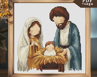 キリスト降誕のクロスステッチパターン：イエスの誕生 PDF - 宗教的な