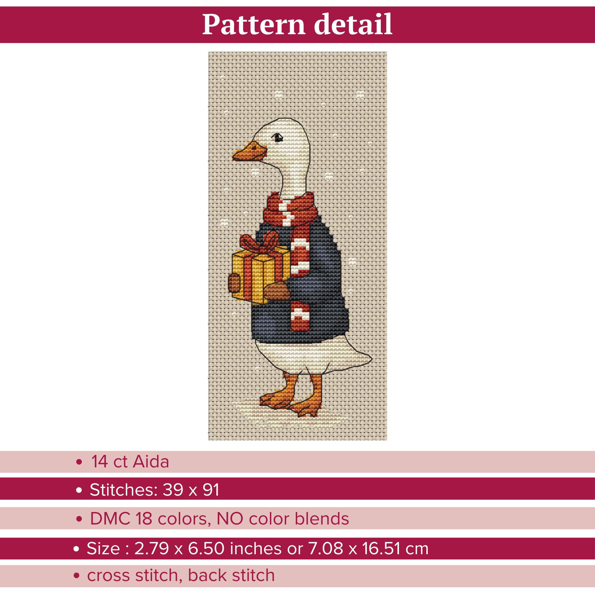 Goose Graph Pattern Christmas Geese Cross Stitch Pattern, Goose Embroidery, Farm Animal ...