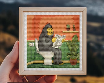 Kreuzstich Stickmuster, lustiges klassisches Kreuzstichmuster, lustige Mini Stickerei, lustiges meme, Stickmuster, Instant Download PDF