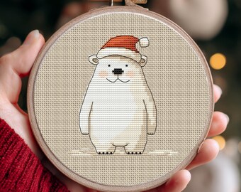 クロスステッチ シロクマ クロスステッチ 小さなクリスマスツリー