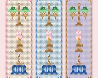 Fancy Lamps 2 - Antique Lamps Cross Stitch Bookmark Pattern: Beginner Friendly (PDF)