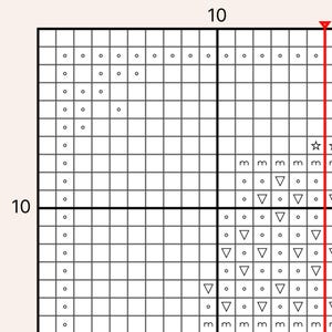 Close-up of black and white symbol chart.