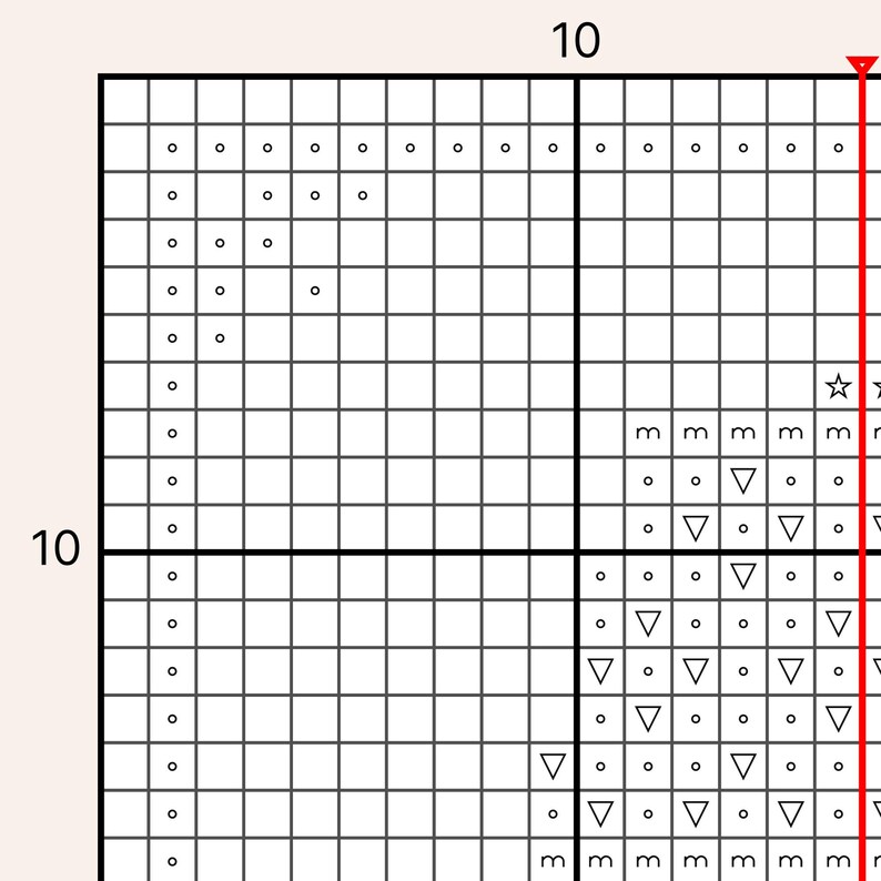 Close-up of black and white symbol chart.