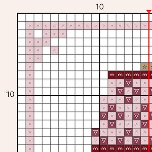Close-up of color symbol chart.
