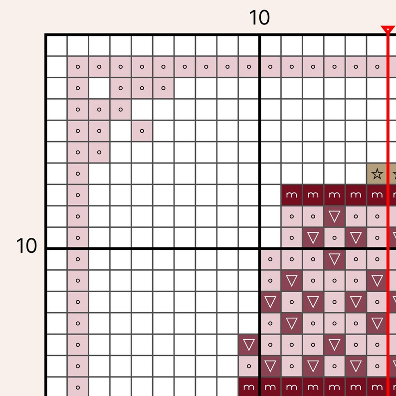 Close-up of color symbol chart.
