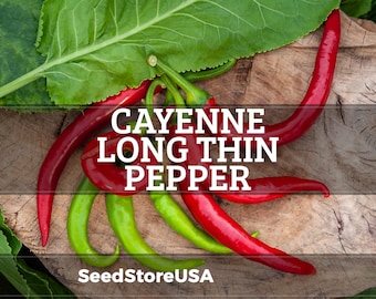 Cayenne Long Thin Pepper Seeds | Heirloom - Non-GMO | Capsicum Annuum | Vegetable Seeds | Seed Store | 1005