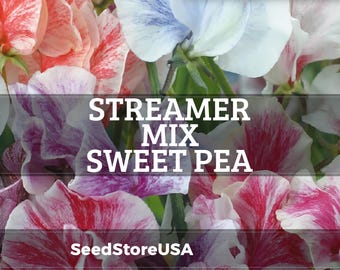 Streamer Mix Sweet Pea Seeds | Lathyrus Odoratus | Non-GMO | Flower Seeds | Seed Store | 1210