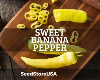 Sweet Banana Pepper Seeds | Heirloom - Non-GMO | Capsicum Annuum | Vegetable Seeds | Seed Store | 1017