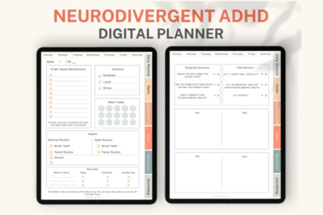 Adhd Digital Planner, Adhd Daily Planner, Neurodivergent, Planning ...