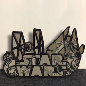 Multi-layer, Laser cut fles - 8 Layer Art Piece for Glowforge - SVG - PDF