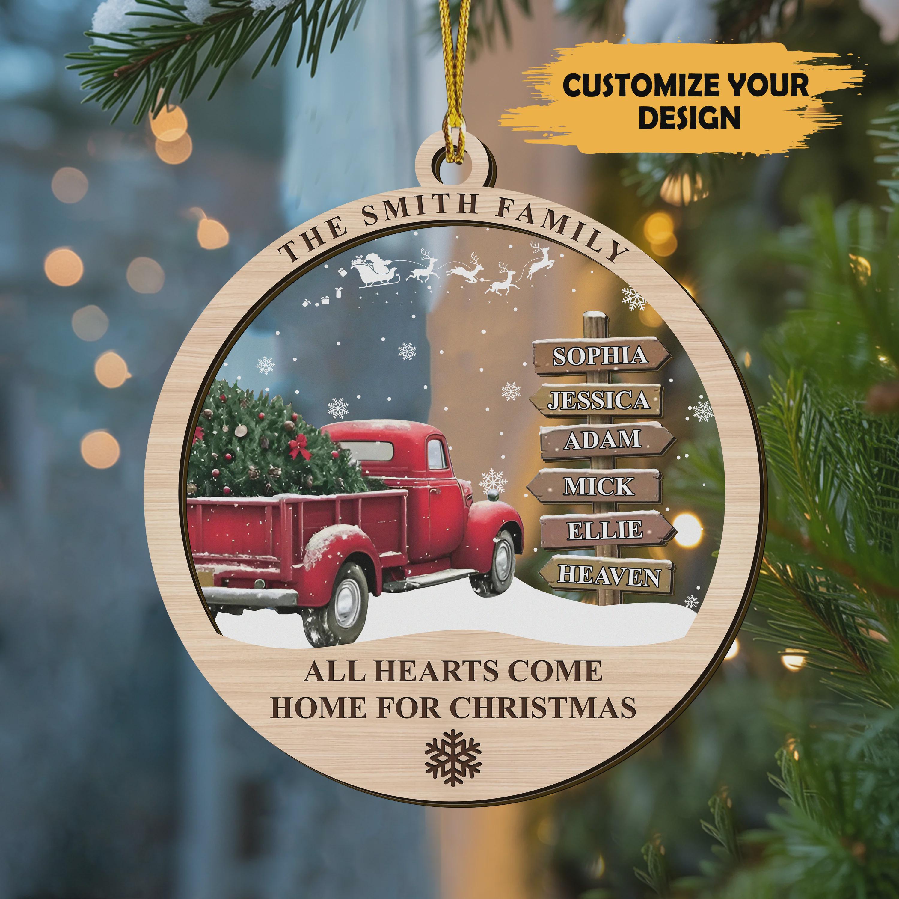 Custom Christmas Truck Metal Wall Art Personalized Truck