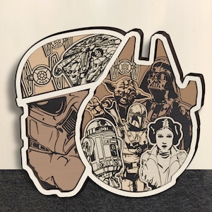Multi-layer, Laser cut fles - 6 Layer Art Piece for Glowforge - SVG - PDF