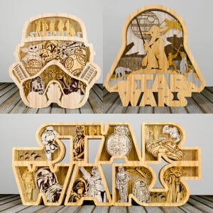 Bundle Movie Multilayer Laser cut fles, wall decor, gift for birthday, Layer Art Piece for Glowforge - SVG - PDF
