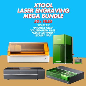 Megabundel XTool-gravure | 50+ bestanden | Malen | Laserinstellingen | Kalibratiebestanden | Tips | Lasergravure DXF SVG-bestand