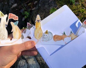Cute Rat Happy Birthday Card
