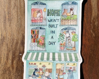 Home Sweet Home Rats Vinyl Sticker, Housewarming Gift