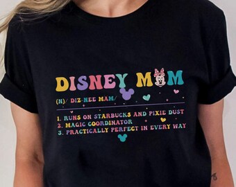 Vintage Disney Mom Shirt, Disney Minnie Tshirt, Prezent dla Mamy Tee, Disneyland Family Trip, Wdw Magic Kingdom Tee