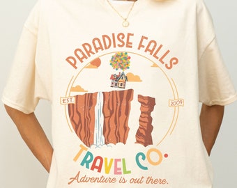Vintage Disney Pixar Up Movie Shirt, Paradise Falls Travel Co Tshirt, Adventure Is Out There Tee, Disneyland Family Trip, Wdw Magic Kingdom
