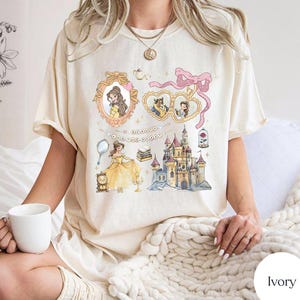 Coquette Bow Beauty and the Beast Watercolor Shirt, Retro Disney Belle Shirt, Disneyland Family Matching Shirt, Disney Princess Shirt