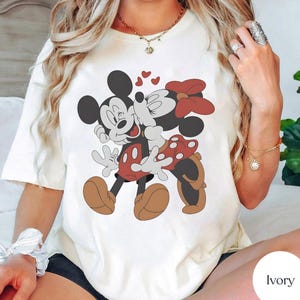 Disney Classic Minnie Mickey Mouse Kiss Shirt, Disney Love Shirt, Mickey and Minnie, Disneyland Holiday Vacation Shirt, Disney Couples Shirt