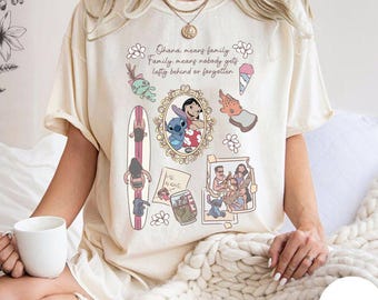 Disney Ohana Family Means Shirt, Disney Blue Monster Shirt, Magic Kingdom Shirt, Theme Park Outfit, Cute Stitch Angel Lilo Hawaii Aloha tee