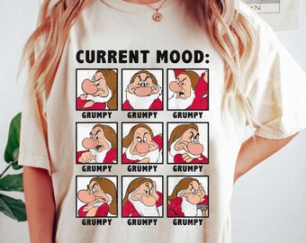 Vintage Grumpy Current Mood Shirt, Grumpy Emotions Tshirt, Snow White And The 7 Dwarfs Tee, Disneyland Family Trip, Wdw Tour, Birthday Gift