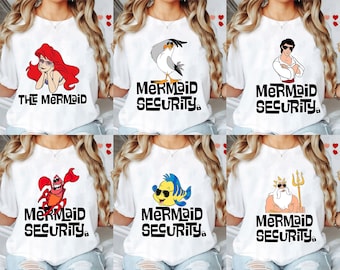 Camiseta vintage de Disney de sirena de seguridad, camiseta de la princesa Ariel, camiseta de personajes de La Sirenita, viaje familiar a Disney, tour de WDW, regalo de cumpleaños