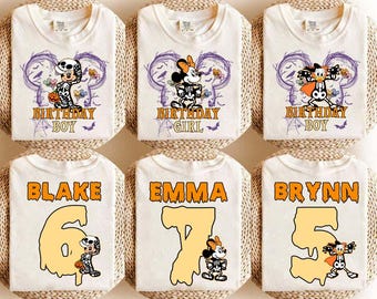 Personalized Disney Halloween Shirt, Retro Halloween Mickey And Friends Tshirt, Birthday Squad Tee, Disney Trip Shirt, Spooky Season Tee