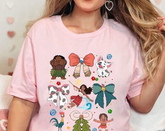 Retro Disney Moana Coquette Bows Shirt, Hei Hei Rooster And Pua shirt, Disney Moana 2 Movie Tee, Disney Family Trip, Wdw Tour, Birthday Gift