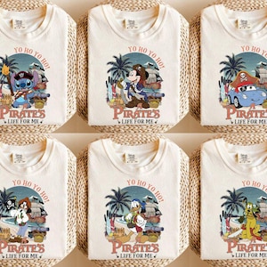 Customize All Characters Disney Pirates Shirt, Yo Ho Yo Ho A Pirate&#39;s Life for Me, Mickey & Friends Star Wars Toy Story Princess Pirates tee