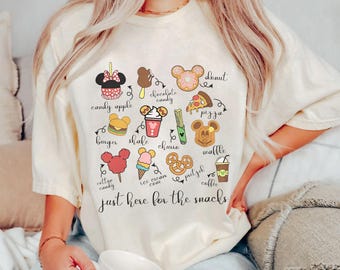 Vintage Disney Just Here For The Snacks Shirt, Disney Snacks Tshirt, Disney Snack Goals Tee, Disneyland Family Trip, Wdw Magic Kingdom Tee