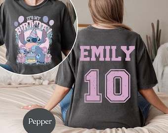 Camiseta personalizada "Es mi cumpleaños", camiseta de cumpleaños de Stitch de Disney, camiseta de cumpleaños personalizada de Stitch, camiseta de viaje de Disney, cumpleaños de Stitch