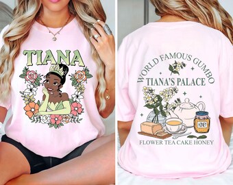 Retro Princess Tiana'S Palace Shirt, Princess And The Frog shirt, Flower Tea Cake Honey Tee, Disneyland Family Trip, Wdw Tour, Birthday Gift