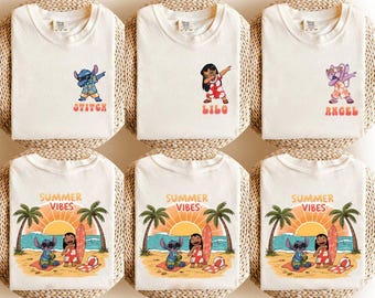 Disney Summer Vibe T-shirt, Stitch Summer Trip-shirt, Lilo & Stitch Summer Vibes-T-shirt, Summer Adventure-T-shirt, Stitch Family Holiday-shirt