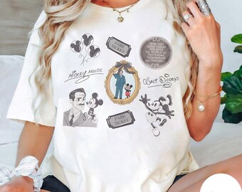 Camiseta de bebé de Disney Mickey con lazo de coqueta retro, camiseta conmemorativa de Disney, camiseta de Mickey y Walt Disney, regalo para enamorados, camiseta mágica de coqueta