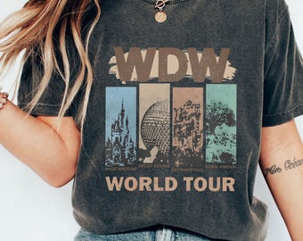Vintage Wdw World Tour Shirt, Epcot Center Tshirt, Hollywood Studios Tee, Animal Kingdom Shirt, Disney Family Trip, Wdw Tour, Birthday Gift