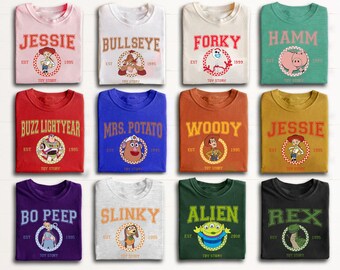 Camiseta retro de personajes de Toy Story de Disney, camiseta de Buzz Lightyear, Woody, Jessie, camiseta de la película Toy Story, viaje familiar a Disneyland