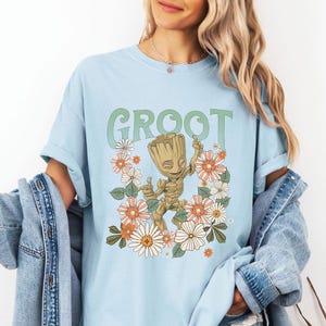 Vintage Disney Floral Groot Shirt, I Am Groot Tshirt, Guardians Of The Galaxy Tee, Disneyland Family Trip, Wdw Tour, Birthday Gift