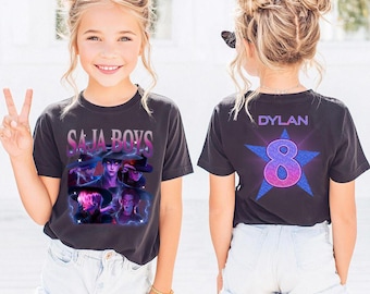 Camiseta personalizada de cumpleaños para niño de Saja, camiseta personalizada de cumpleaños de Kpop Demon Hunter, regreso a clases, regalo para fan de Saja, regalo de cumpleaños para niño