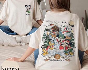 Disney Merriest Place In The World Christmas Shirt, Christmas Mickey Minnie Custom Sweatshirt, Christmas Party Tee, Christmas Kid Trip Shirt