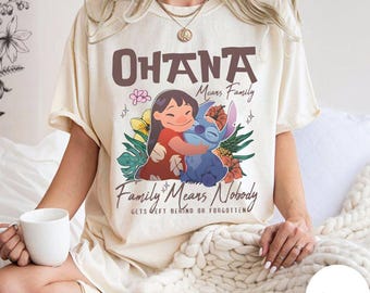 Camiseta familiar Ohana de Disney Lilo & Stitch, camiseta de Disney Stitch, camiseta Aloha Hawaii, camiseta retro de verano de Lilo & Stitch, viaje familiar a juego
