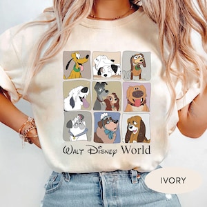 chemise vintage pour chiens Disney, T-shirt amoureux des chiens, t-shirt pour chien Disney mignon, voyage en famille Disneyland, t-shirt assorti Disney