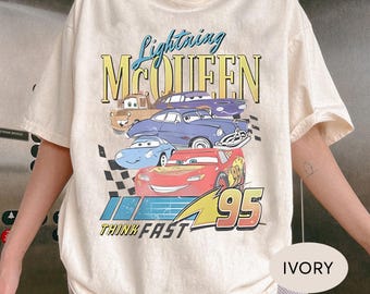 Camiseta vintage de la Copa Pistón de Rayo Mcqueen de Disney, camiseta de Cars de Disney, camiseta de la película de Disney Pixar, viaje familiar a Disneyland, camiseta de Magic Kingdom
