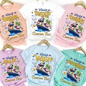 Disney Cruise Group Tee, Custom Disney Cruise 2025 Family Vacation Shirt, Family Matching Cruise Shirts, Disney Magic, Dream, Fantasy, Wish