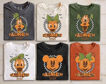 Retro Mickey And Friends Pumpkin Shirt, Fall Family Matching Tee, Mickey & Co Pumpkin Halloween Shirt, Halloween Trip,Not So Scary Party Tee