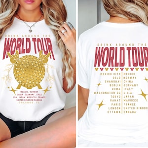 Retro Epcot Drink Around The World Shirt, Drink Around The World Shirt,Retro Mickey and Friends Disney Epcot Shirt, Epcot Disney World Shirt