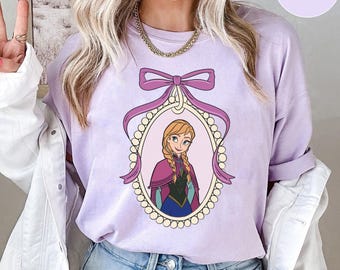 Camiseta vintage de Disney Princesa Anna con lazo, camiseta de Frozen de Disney, camiseta de Princesa Anna, viaje familiar de Disney, camiseta de la gira WDW, regalo de cumpleaños