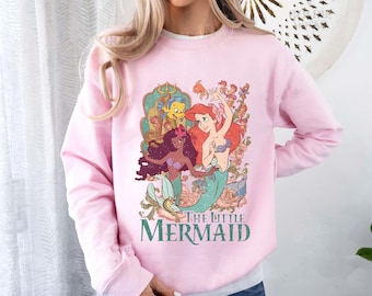Camiseta vintage de La Sirenita de Disney, camiseta de la princesa Ariel, camiseta de La Sirenita, viaje familiar a Disneylandia, camiseta de Magic Kingdom de WDW