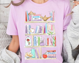 Vintage Disney Belle'S Library Shirt, Beauty And The Beast Tshirt, Disney Book Lover Tee, Disneyland Family Trip, Wdw Tour, Birthday Gift